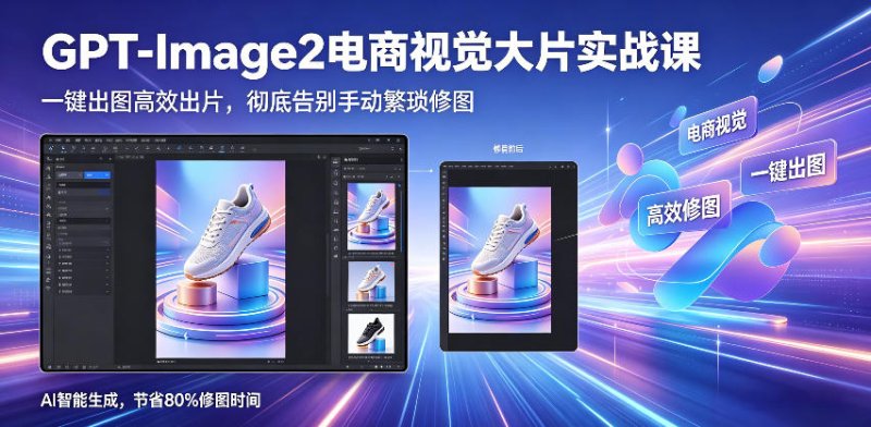 GPT-Image2电商视觉大片实战课，一键出图高效出片，彻底告别手动繁琐修图网创-网赚-电商-tk-出海-AI-抖音-快手-小红书-视频号-玩法-创业-小程序-公众号-私域-s粉网创智库