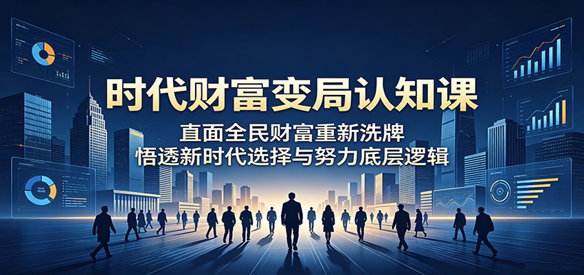 时代财富变局认知课：直面全民财富重新洗牌，悟透新时代选择与努力底层逻辑 - 网创智库网创-网赚-电商-tk-出海-AI-抖音-快手-小红书-视频号-玩法-创业-小程序-公众号-私域-s粉网创智库