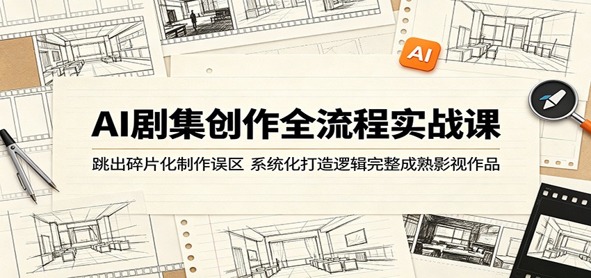 AI剧集创作全流程实战课：跳出碎片化制作误区，系统化打造逻辑完整成熟影视作品 - 网创智库网创-网赚-电商-tk-出海-AI-抖音-快手-小红书-视频号-玩法-创业-小程序-公众号-私域-s粉网创智库