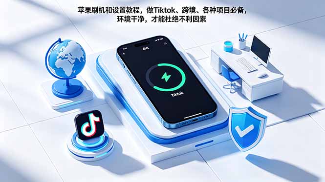 苹果刷机和设置教程，做Tiktok、跨境、各种项目必备，环境干净，才能杜绝不利因素网创-网赚-电商-tk-出海-AI-抖音-快手-小红书-视频号-玩法-创业-小程序-公众号-私域-s粉网创智库