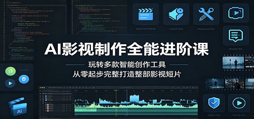 AI影视制作全能进阶课:玩转多款智能创作工具,从零起步完整打造整部影视短片 - 网创智库网创-网赚-电商-tk-出海-AI-抖音-快手-小红书-视频号-玩法-创业-小程序-公众号-私域-s粉网创智库