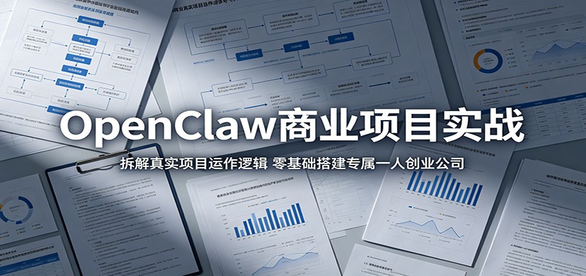 OpenClaw商业项目实战:拆解真实项目运作逻辑,零基础搭建专属一人创业公司 - 网创智库网创-网赚-电商-tk-出海-AI-抖音-快手-小红书-视频号-玩法-创业-小程序-公众号-私域-s粉网创智库