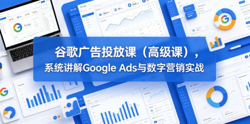 谷歌广告投放课(高级课)，系统讲解Google Ads与数字营销实战网创-网赚-电商-tk-出海-AI-抖音-快手-小红书-视频号-玩法-创业-小程序-公众号-私域-s粉网创智库