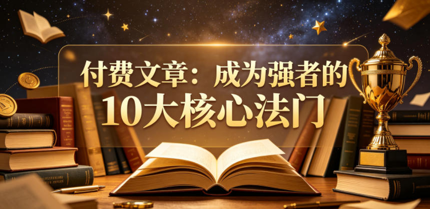 付费文章：成为强者的10大核心法门 - 网创智库网创-网赚-电商-tk-出海-AI-抖音-快手-小红书-视频号-玩法-创业-小程序-公众号-私域-s粉网创智库