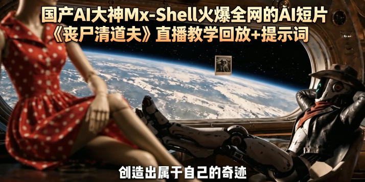 国产AI大神Mx-Shell火爆全网的AI短片《丧尸清道夫》直播教学回放+提示词网创-网赚-电商-tk-出海-AI-抖音-快手-小红书-视频号-玩法-创业-小程序-公众号-私域-s粉网创智库