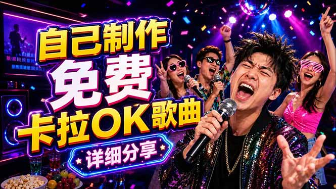 免费卡拉OK歌曲制作全攻略：音轨分离字幕制作，零基础快速做出专业K歌视频网创-网赚-电商-tk-出海-AI-抖音-快手-小红书-视频号-玩法-创业-小程序-公众号-私域-s粉网创智库