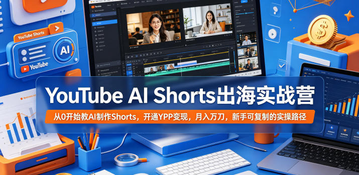 YouTube AI Shorts出海实战营，从0开始教AI制作Shorts，开通YPP变现，月入万刀，新手可复制的实操路径 - 网创智库网创-网赚-电商-tk-出海-AI-抖音-快手-小红书-视频号-玩法-创业-小程序-公众号-私域-s粉网创智库