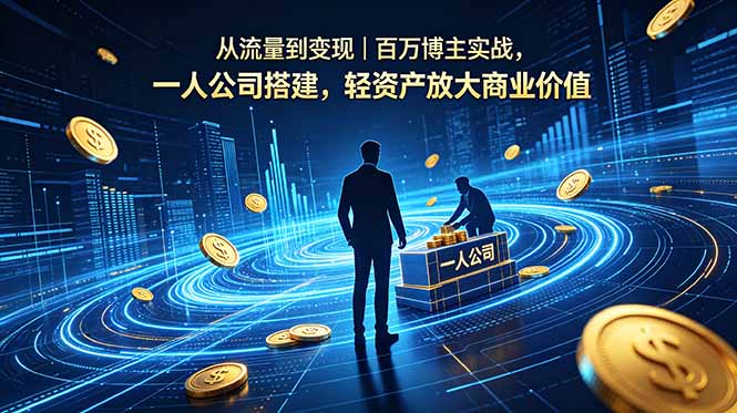 从流量到变现｜百万博主实战，一人公司搭建，轻资产放大商业价值 - 网创智库网创-网赚-电商-tk-出海-AI-抖音-快手-小红书-视频号-玩法-创业-小程序-公众号-私域-s粉网创智库