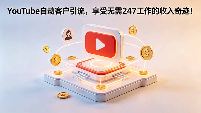 YouTube 自动客户引流，享受无需 247 工作的收入奇迹！【原创双语字幕】网创-网赚-电商-tk-出海-AI-抖音-快手-小红书-视频号-玩法-创业-小程序-公众号-私域-s粉网创智库