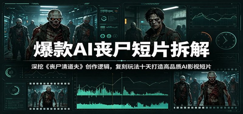 爆款AI丧尸短片拆解:深挖《丧尸清道夫》创作逻辑,复刻玩法快速打造高品质AI影视短片网创-网赚-电商-tk-出海-AI-抖音-快手-小红书-视频号-玩法-创业-小程序-公众号-私域-s粉网创智库