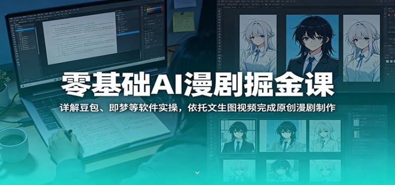零基础AI漫剧掘金课：详解豆包、即梦等软件实操，依托文生图视频完成原创漫剧制作网创-网赚-电商-tk-出海-AI-抖音-快手-小红书-视频号-玩法-创业-小程序-公众号-私域-s粉网创智库