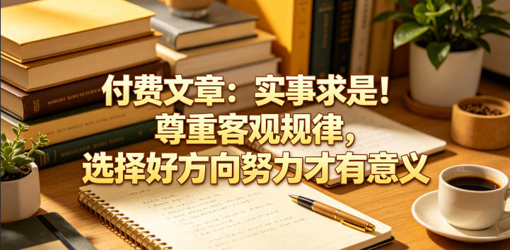 付费文章：实事求是！尊重客观规律，选择好方向努力才有意义 - 网创智库网创-网赚-电商-tk-出海-AI-抖音-快手-小红书-视频号-玩法-创业-小程序-公众号-私域-s粉网创智库