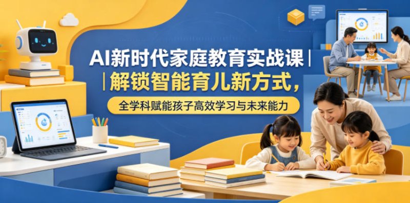 AI新时代家庭教育实战课｜解锁智能育儿新方式，全学科赋能孩子高效学习与未来能力网创-网赚-电商-tk-出海-AI-抖音-快手-小红书-视频号-玩法-创业-小程序-公众号-私域-s粉网创智库