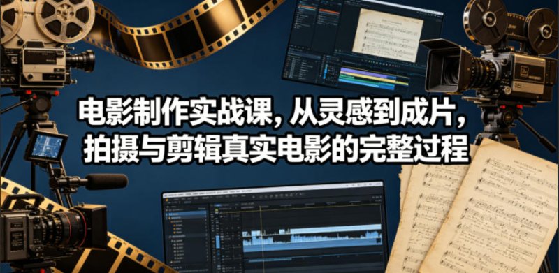 电影制作实战课,从灵感到成片,拍摄与剪辑真实电影的完整过程【原创双语字幕】网创-网赚-电商-tk-出海-AI-抖音-快手-小红书-视频号-玩法-创业-小程序-公众号-私域-s粉网创智库