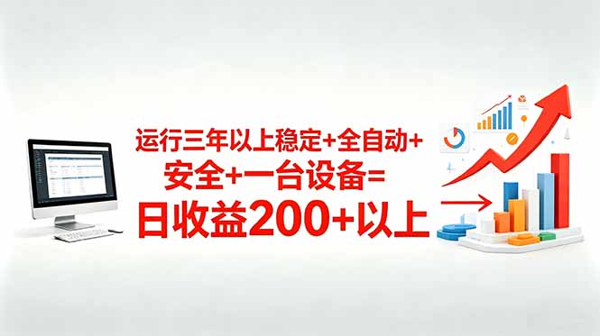 三年以上稳定+全自动+安全+一台设备=日收益200+ - 网创智库网创-网赚-电商-tk-出海-AI-抖音-快手-小红书-视频号-玩法-创业-小程序-公众号-私域-s粉网创智库