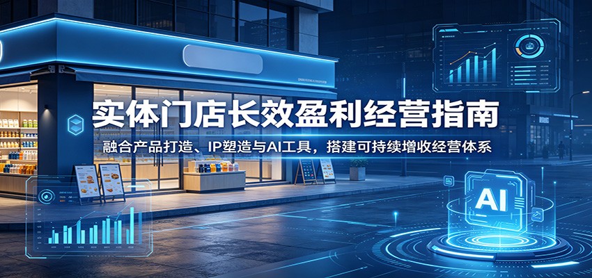实体门店长效盈利经营指南:融合产品打造、IP塑造与AI工具,搭建可持续增收经营体系 - 网创智库网创-网赚-电商-tk-出海-AI-抖音-快手-小红书-视频号-玩法-创业-小程序-公众号-私域-s粉网创智库