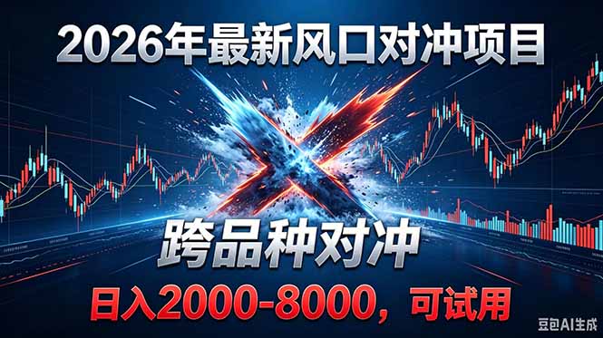 2026创业新风口！最新对冲！跨品种对冲！日收益2000-6000+网创-网赚-电商-tk-出海-AI-抖音-快手-小红书-视频号-玩法-创业-小程序-公众号-私域-s粉网创智库