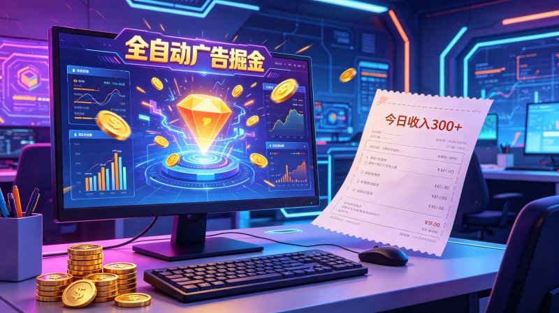 全自动广告掘金，日入300+。全程Ai自动化运行，解放双手，时间自由。收益稳定网创-网赚-电商-tk-出海-AI-抖音-快手-小红书-视频号-玩法-创业-小程序-公众号-私域-s粉网创智库