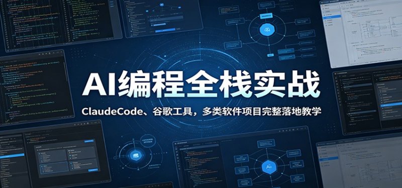 AI编程全栈实战:ClaudeCode、谷歌工具,多类软件项目完整落地教学网创-网赚-电商-tk-出海-AI-抖音-快手-小红书-视频号-玩法-创业-小程序-公众号-私域-s粉网创智库