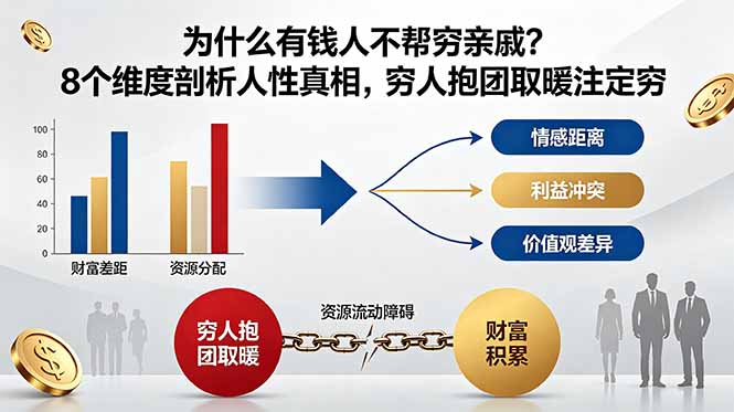 付费文章：为什么有钱人不帮穷亲戚？8个维度剖析人性真相，穷人抱团取暖注定穷网创-网赚-电商-tk-出海-AI-抖音-快手-小红书-视频号-玩法-创业-小程序-公众号-私域-s粉网创智库