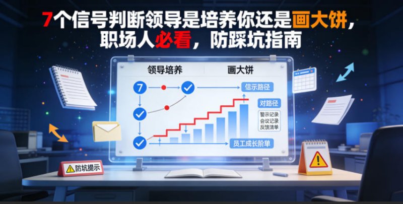 付费文章：7个信号判断领导是培养你还是画大饼，职场人必看，防踩坑指南网创-网赚-电商-tk-出海-AI-抖音-快手-小红书-视频号-玩法-创业-小程序-公众号-私域-s粉网创智库