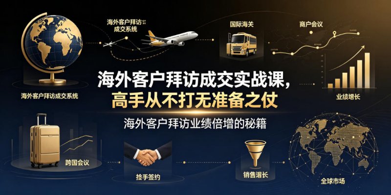 海外客户拜访成交实战课，高手从不打无准备之仗，海外客户拜访业绩倍增的秘籍网创-网赚-电商-tk-出海-AI-抖音-快手-小红书-视频号-玩法-创业-小程序-公众号-私域-s粉网创智库