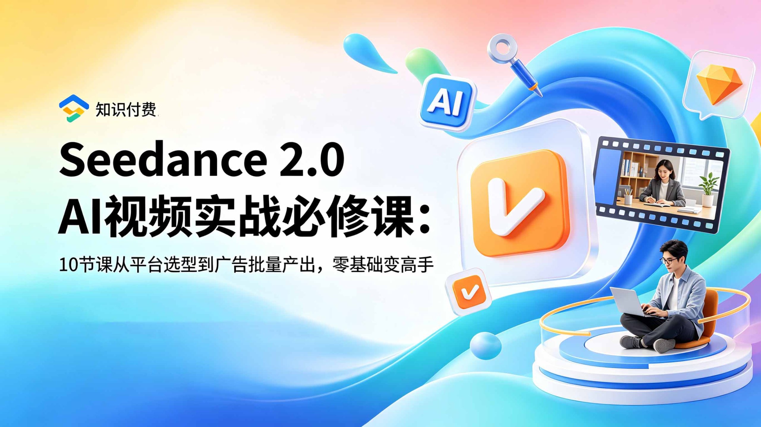 Seedance 2.0 AI视频实战必修课:10节课从平台选型到广告批量产出,零基础变高手 - 网创智库网创-网赚-电商-tk-出海-AI-抖音-快手-小红书-视频号-玩法-创业-小程序-公众号-私域-s粉网创智库