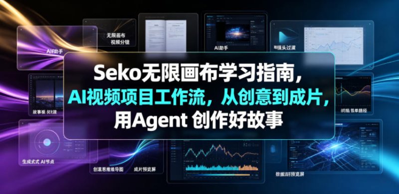 Seko无限画布学习指南，AI视频项目工作流，从创意到成片，用Agent 创作好故事网创-网赚-电商-tk-出海-AI-抖音-快手-小红书-视频号-玩法-创业-小程序-公众号-私域-s粉网创智库