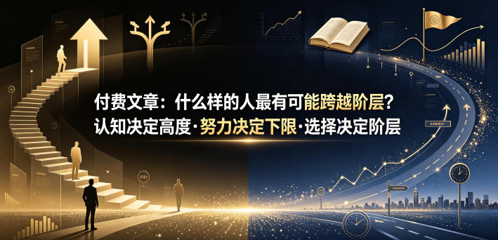 付费文章：什么样的人最有可能跨越阶层？认知决定高度·努力决定下限·选择决定阶层 - 网创智库网创-网赚-电商-tk-出海-AI-抖音-快手-小红书-视频号-玩法-创业-小程序-公众号-私域-s粉网创智库
