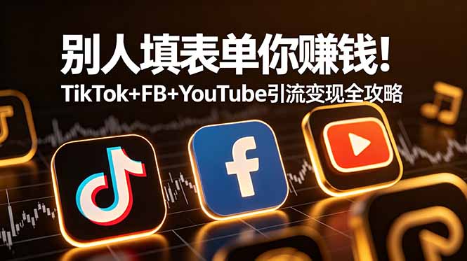 别人填表单你赚钱！TikTok+FB+YouTube 引流变现全攻略【原创双语字幕】 - 网创智库网创-网赚-电商-tk-出海-AI-抖音-快手-小红书-视频号-玩法-创业-小程序-公众号-私域-s粉网创智库