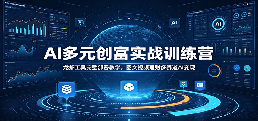 AI多元创富实战训练营：龙虾工具完整部署教学，图文视频理财多赛道AI变现 - 网创智库网创-网赚-电商-tk-出海-AI-抖音-快手-小红书-视频号-玩法-创业-小程序-公众号-私域-s粉网创智库