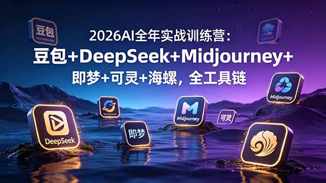 2026AI全年实战训练营：豆包+DeepSeek+Midjourney+即梦+可灵+海螺，全工具链网创-网赚-电商-tk-出海-AI-抖音-快手-小红书-视频号-玩法-创业-小程序-公众号-私域-s粉网创智库