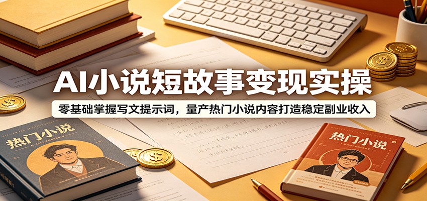AI小说短故事变现实操：零基础掌握写文提示词，量产热门小说内容打造稳定副业收入 - 网创智库网创-网赚-电商-tk-出海-AI-抖音-快手-小红书-视频号-玩法-创业-小程序-公众号-私域-s粉网创智库