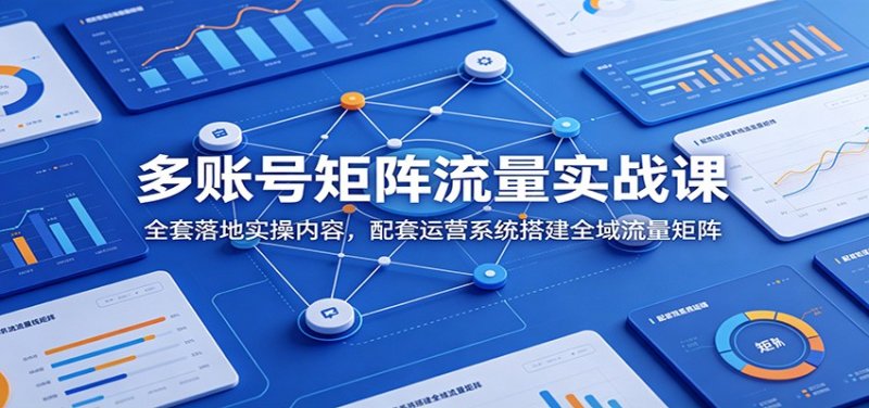 多账号矩阵流量实战课：全套落地实操内容，配套运营系统搭建全域流量矩阵网创-网赚-电商-tk-出海-AI-抖音-快手-小红书-视频号-玩法-创业-小程序-公众号-私域-s粉网创智库