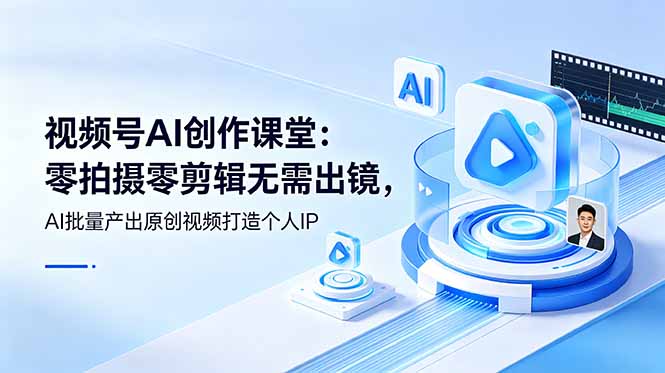 视频号AI创作课堂：零拍摄零剪辑无需出镜，AI批量产出原创视频打造个人IP - 网创智库网创-网赚-电商-tk-出海-AI-抖音-快手-小红书-视频号-玩法-创业-小程序-公众号-私域-s粉网创智库