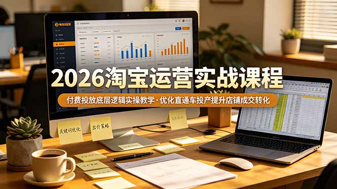 2026 淘宝运营实战课程，付费投放底层逻辑实操教学，优化直通车投产提升店铺成交转化 - 网创智库网创-网赚-电商-tk-出海-AI-抖音-快手-小红书-视频号-玩法-创业-小程序-公众号-私域-s粉网创智库