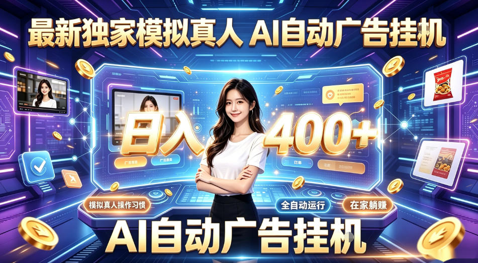最新独家模拟真人，AI自动挂号挂G，日入400+，全程全自动运行，无需人工【揭秘】 - 网创智库网创-网赚-电商-tk-出海-AI-抖音-快手-小红书-视频号-玩法-创业-小程序-公众号-私域-s粉网创智库