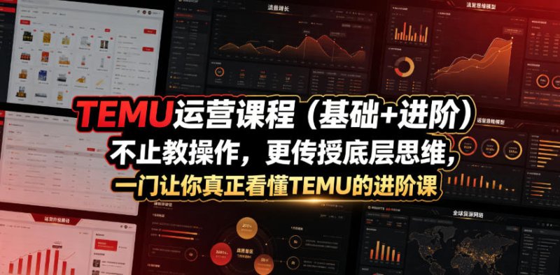 TEMU运营课程(基础+进阶)，不止教操作，更传授底层思维，一门让你真正看懂TEMU的进阶课网创-网赚-电商-tk-出海-AI-抖音-快手-小红书-视频号-玩法-创业-小程序-公众号-私域-s粉网创智库
