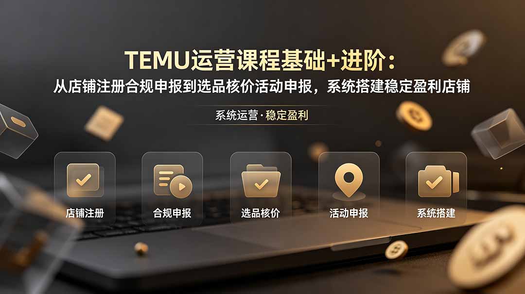 TEMU运营课程(基础+进阶 - 网创智库网创-网赚-电商-tk-出海-AI-抖音-快手-小红书-视频号-玩法-创业-小程序-公众号-私域-s粉网创智库