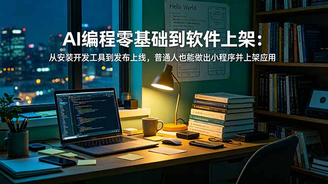 AI编程零基础到软件上架：从安装开发工具到发布上线，普通人也能做出小程序并上架应用商店 - 网创智库网创-网赚-电商-tk-出海-AI-抖音-快手-小红书-视频号-玩法-创业-小程序-公众号-私域-s粉网创智库