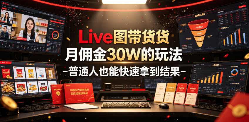 Live图带货月佣金30W的玩法-普通人也能快速拿到结果 - 网创智库网创-网赚-电商-tk-出海-AI-抖音-快手-小红书-视频号-玩法-创业-小程序-公众号-私域-s粉网创智库