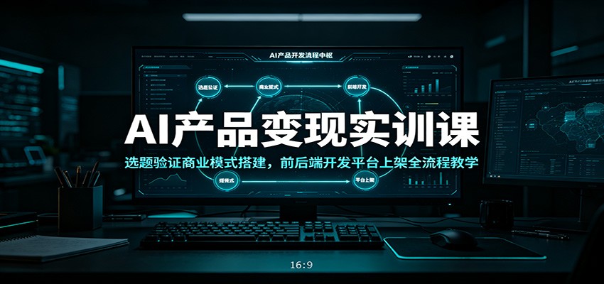 AI产品变现实训课：选题验证商业模式搭建，前后端开发平台上架全流程教学网创-网赚-电商-tk-出海-AI-抖音-快手-小红书-视频号-玩法-创业-小程序-公众号-私域-s粉网创智库