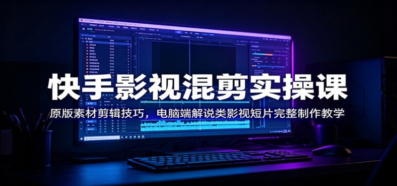 快手影视混剪实操课:原版素材剪辑技巧,电脑端解说类影视短片完整制作教学网创-网赚-电商-tk-出海-AI-抖音-快手-小红书-视频号-玩法-创业-小程序-公众号-私域-s粉网创智库