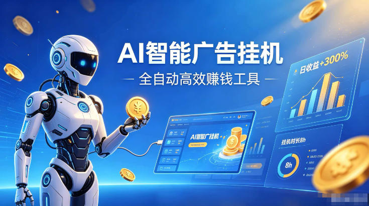AI智能广告挂G，在家自动賺收益，全程无需人工操作、不用直播、不用拉人【揭秘】网创-网赚-电商-tk-出海-AI-抖音-快手-小红书-视频号-玩法-创业-小程序-公众号-私域-s粉网创智库