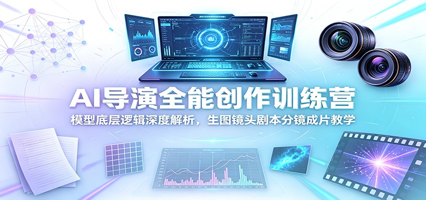 AI导演全能创作训练营:模型底层逻辑深度解析,生图镜头剧本分镜成片教学 - 网创智库网创-网赚-电商-tk-出海-AI-抖音-快手-小红书-视频号-玩法-创业-小程序-公众号-私域-s粉网创智库