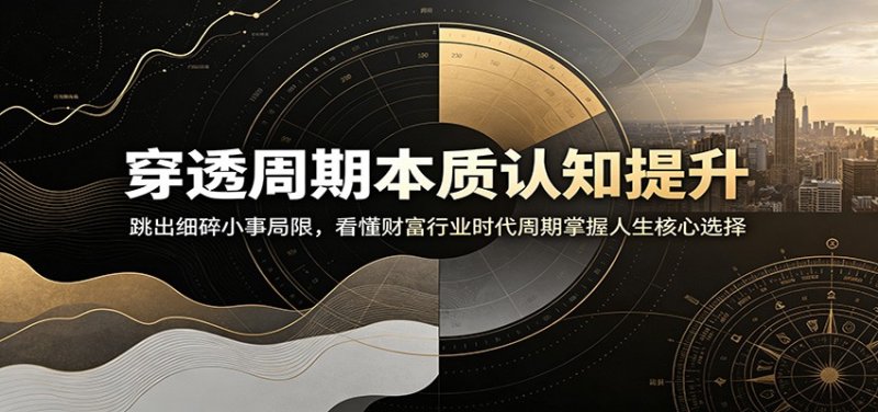 穿透周期本质认知提升：跳出细碎小事局限，看懂财富行业时代周期掌握人生核心选择网创-网赚-电商-tk-出海-AI-抖音-快手-小红书-视频号-玩法-创业-小程序-公众号-私域-s粉网创智库