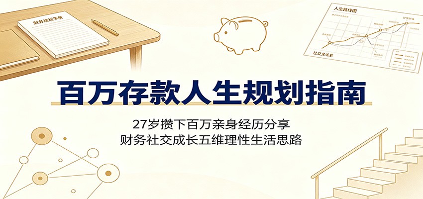 百万存款人生规划指南:27岁攒下百万亲身经历分享,财务社交成长五维理性生活思路 - 网创智库网创-网赚-电商-tk-出海-AI-抖音-快手-小红书-视频号-玩法-创业-小程序-公众号-私域-s粉网创智库