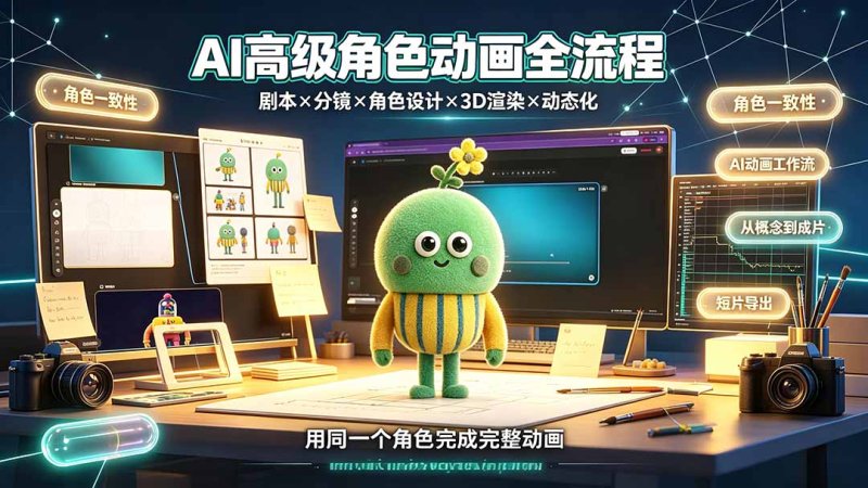 AI高级角色动画全流程:剧本×分镜×角色设计×3D渲染×动态化,从概念到成片一站式教学网创-网赚-电商-tk-出海-AI-抖音-快手-小红书-视频号-玩法-创业-小程序-公众号-私域-s粉网创智库