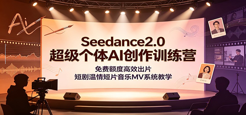 Seedance2.0超级个体AI创作训练营：免费额度高效出片，短剧温情短片音乐MV系统教学 - 网创智库网创-网赚-电商-tk-出海-AI-抖音-快手-小红书-视频号-玩法-创业-小程序-公众号-私域-s粉网创智库