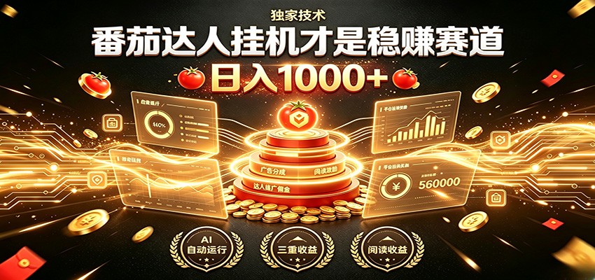 别再瞎找副业！番茄达人挂机才是稳赚赛道 日入1000+ - 网创智库网创-网赚-电商-tk-出海-AI-抖音-快手-小红书-视频号-玩法-创业-小程序-公众号-私域-s粉网创智库